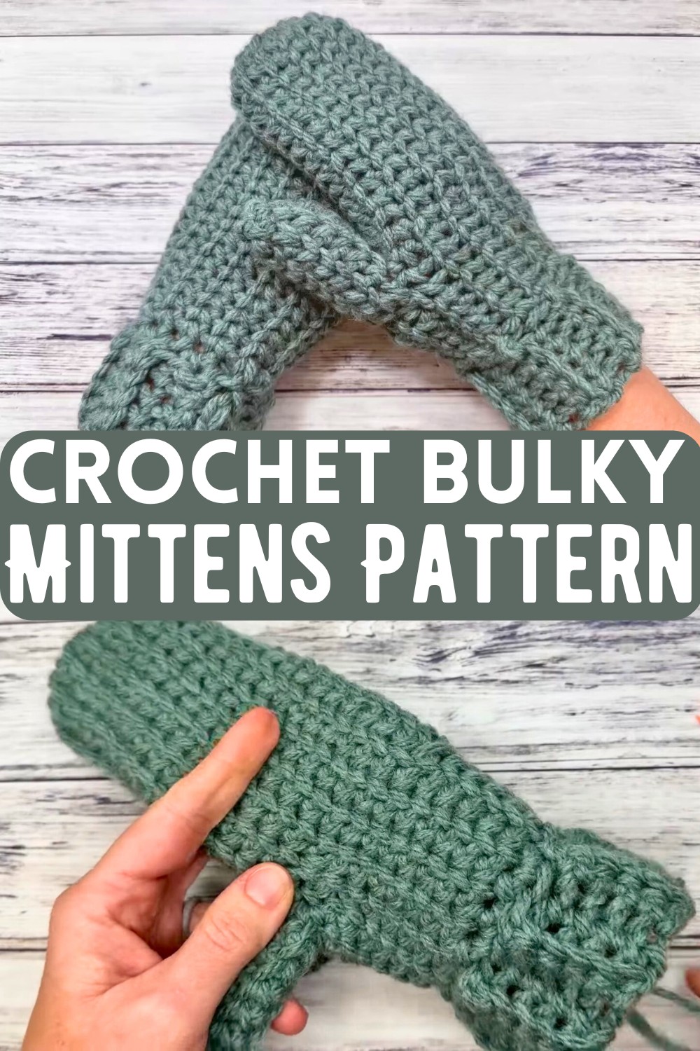 Crochet Bulky Mittens Pattern