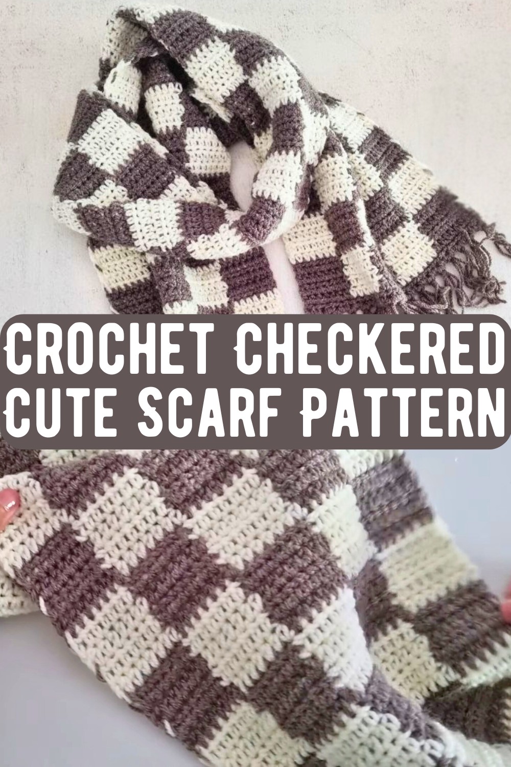 Crochet Checkered Cute Scarf Pattern