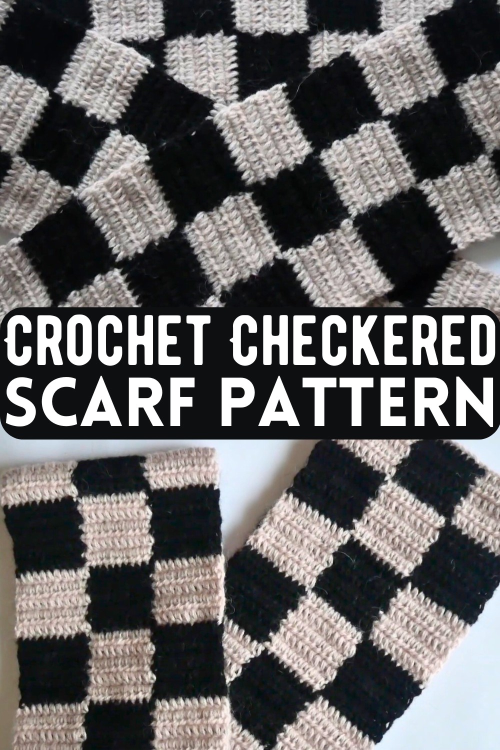 Crochet Checkered Scarf Pattern