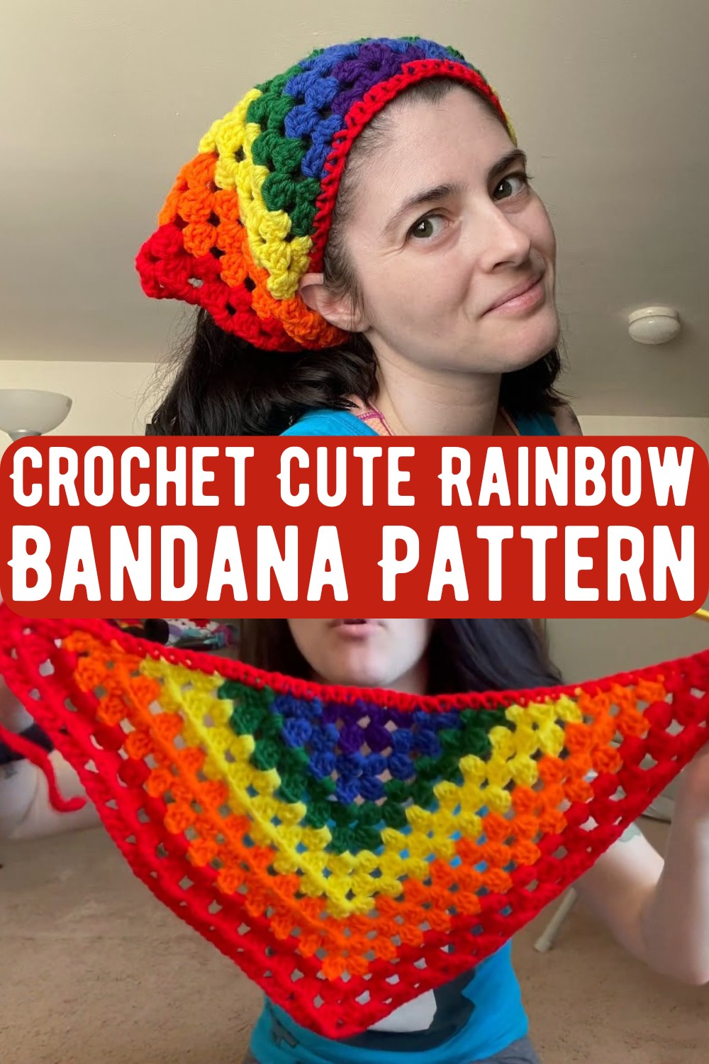 Crochet Cute Rainbow Bandana Pattern