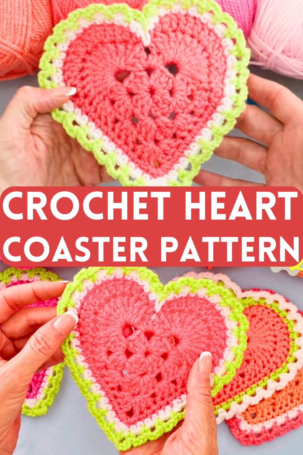 Crochet Heart Coaster Pattern