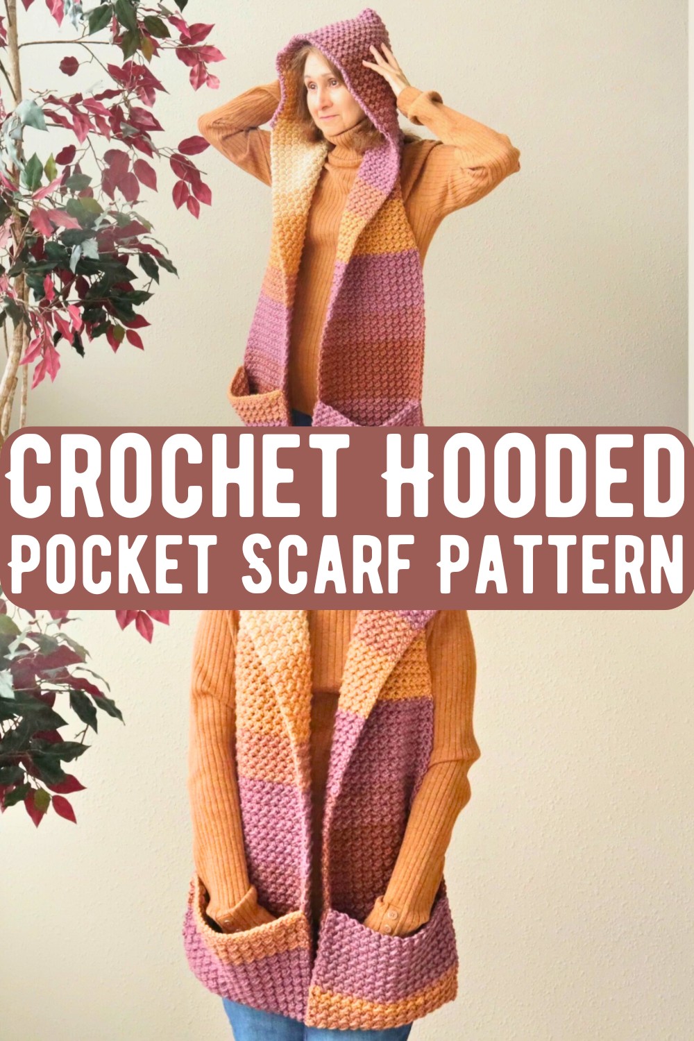 Crochet Hooded Pocket Scarf Pattern