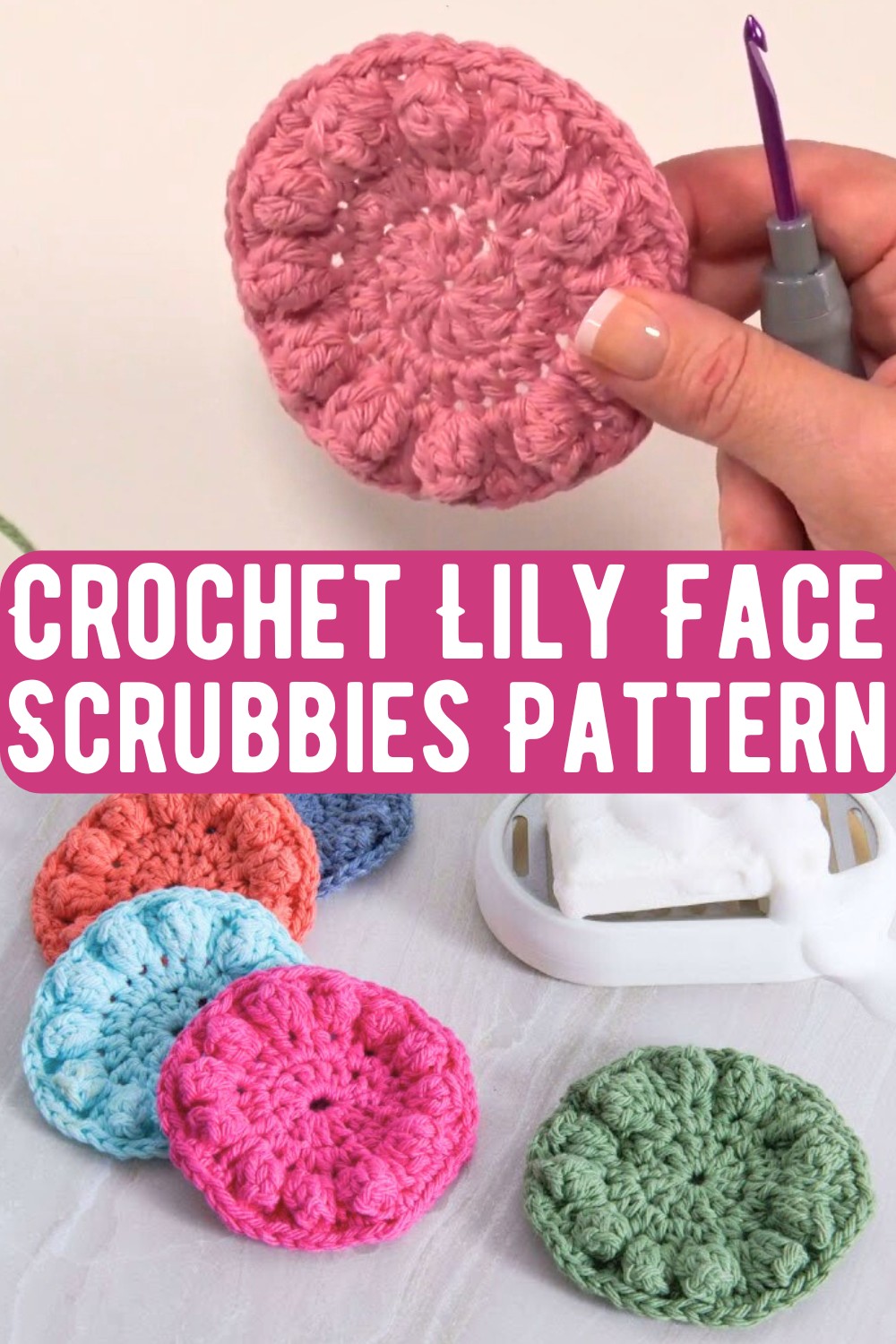 Crochet Lily Face Scrubbies Pattern