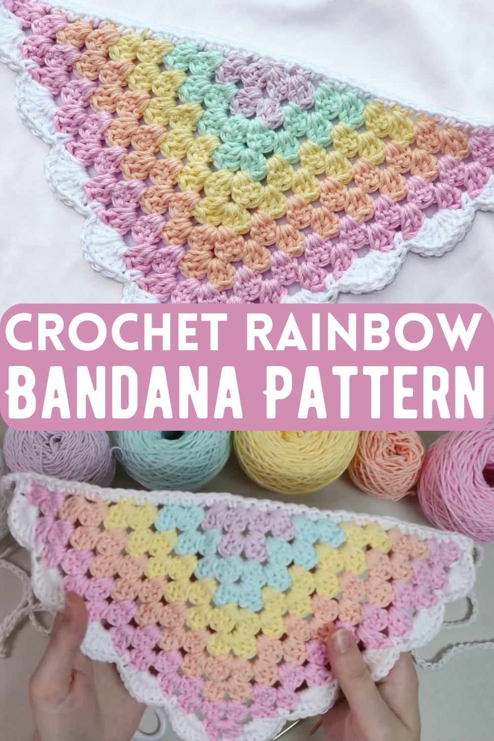 Crochet Rainbow Bandana Pattern