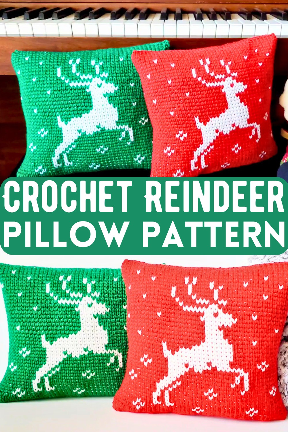 Crochet Reindeer Pillow Pattern