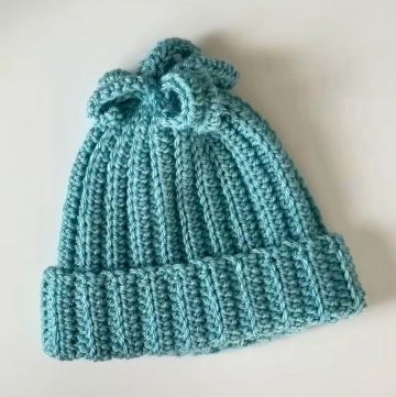 Crochet Ribbed Hdc Fun Fringe Hat Pattern (1)