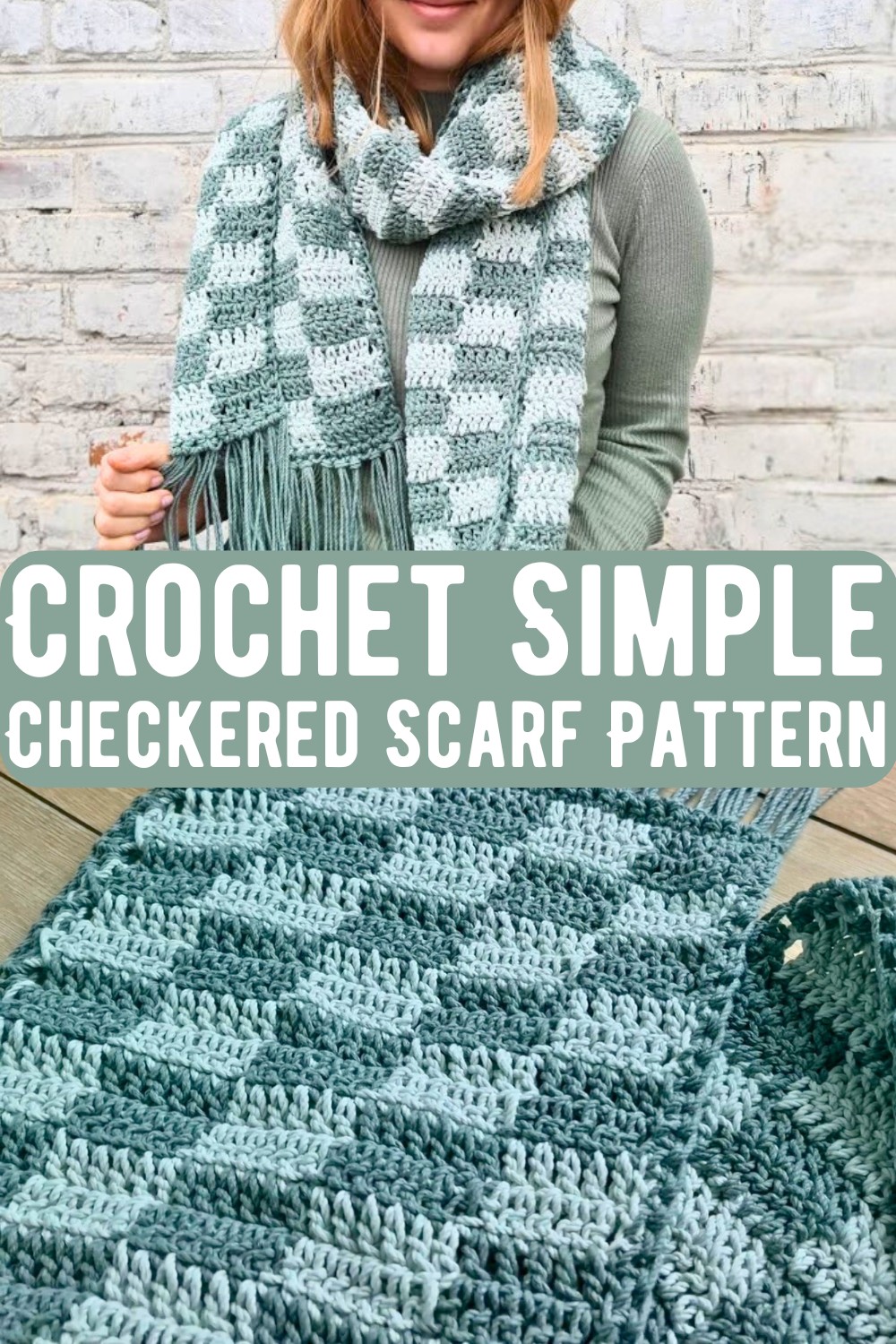 Crochet Simple Checkered Scarf Pattern