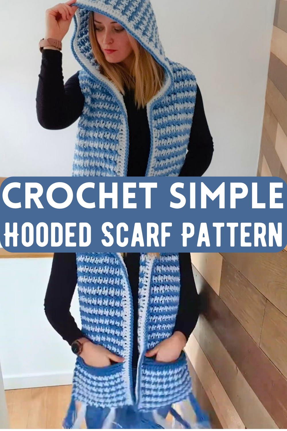 Crochet Simple Hooded Scarf Pattern