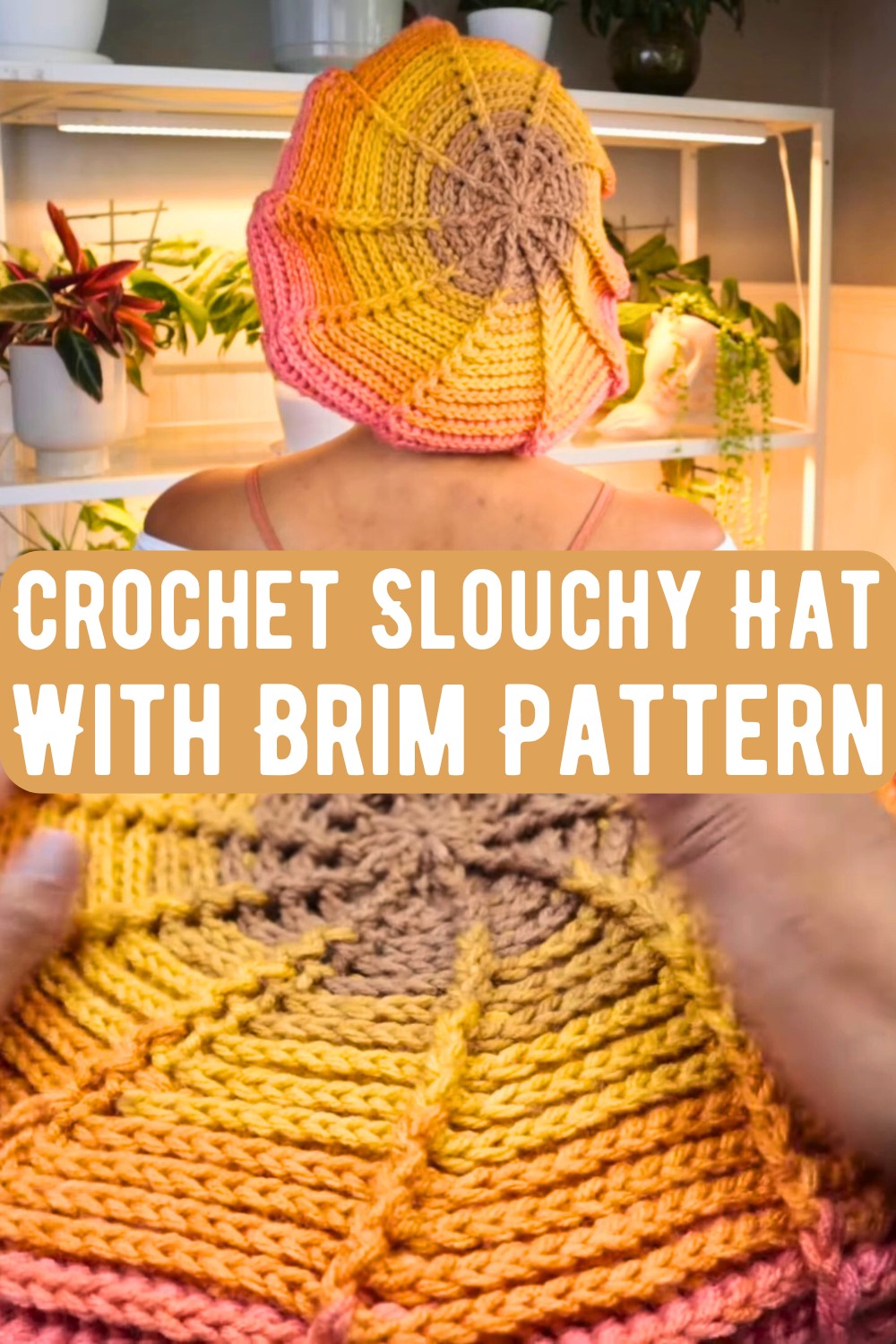 Crochet Slouchy Hat With Brim Pattern