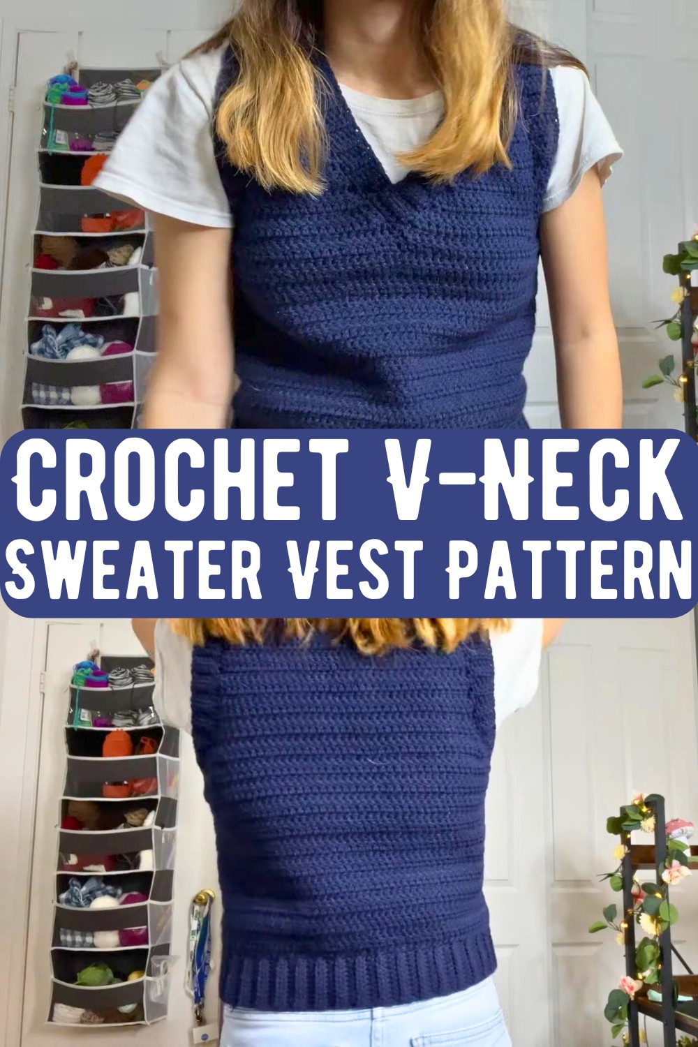 Crochet V-Neck Sweater Vest Pattern