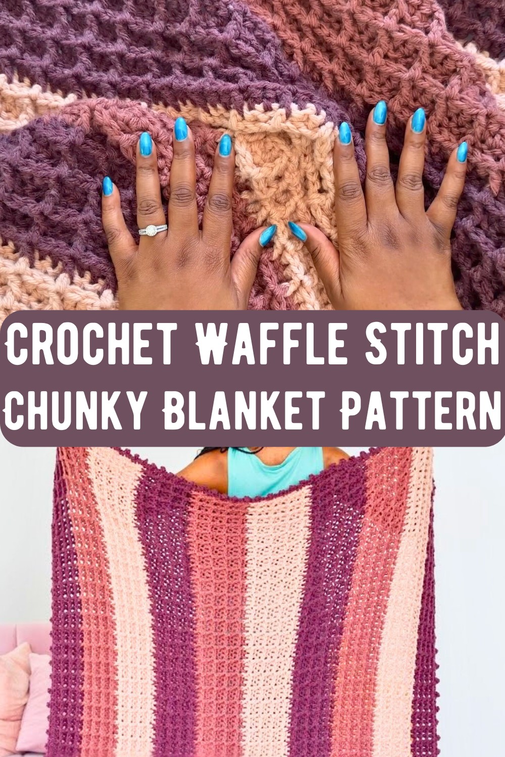 Crochet Waffle Stitch Chunky Blanket Pattern