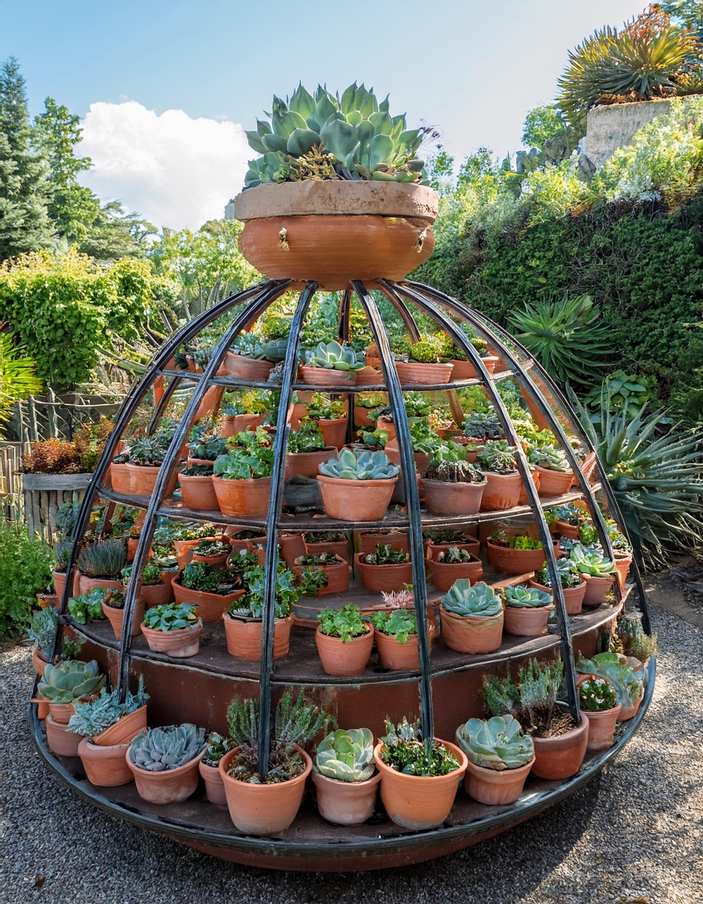 Succulent-filled Terra Cotta Garden Dome